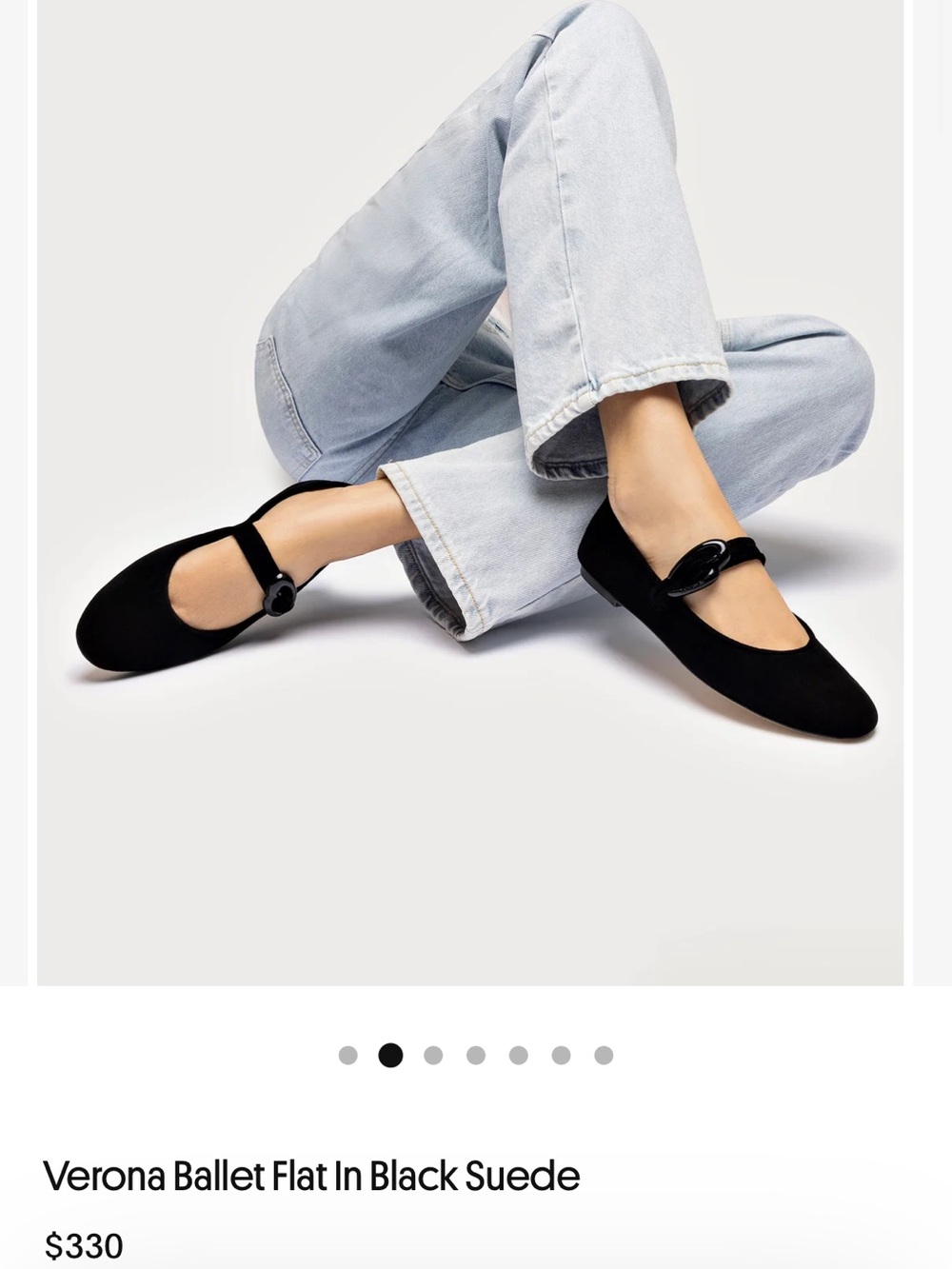 Larroude 7 Verona Ballet Flats in Black Suede - super cute Mary Jane Flats - NWT